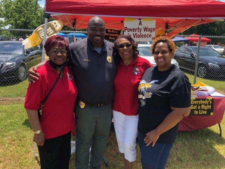 Members of the LCBBC Annie Bolling, Josephine McCall, Lashawn Long along with Mosses Chief of Police DeMarcus Weems